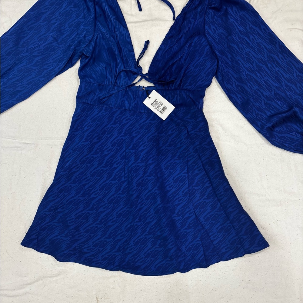 Showpo Electric Blue Patterned Dress